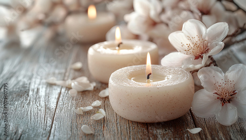 Flame glowing aromatherapy candlelight, wood, nature generated by AI