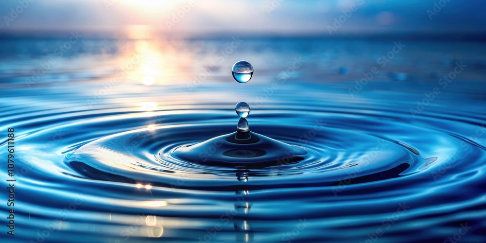 Water droplets falling on the calm, reflective surface of the sea, water, drops, sea, ocean, nature, ripple, tranquil Water droplets falling on the calm, reflective surface of the sea, water, drops, sea, ocean, nature, ripple, tranquil