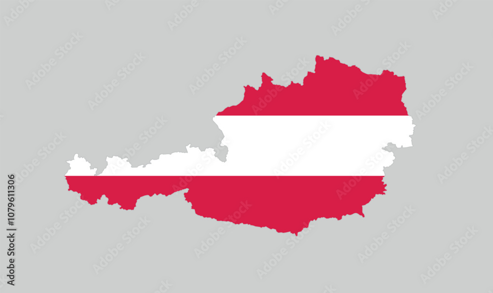 Fototapeta premium Austria Map icon. vector Map of Austria in Flag colors.