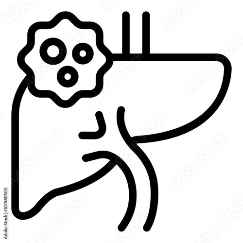 Liver cancer cell for Liver Cancer outline icon