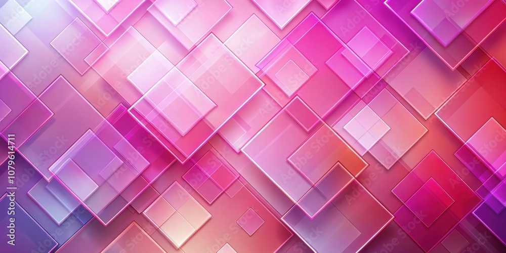Translucent glass geometric background with pink red violet gradient squares , render, abstract, geometric, translucent, glass Translucent glass geometric background with pink red violet gradient squares , render, abstract, geometric, translucent, glass
