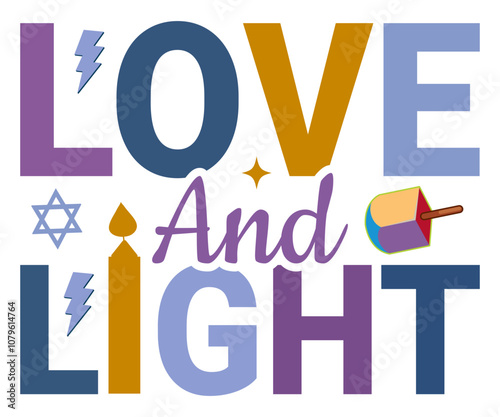Love And Light Svg,Hanukkah Shirt,Menorah Shirt,Hanukkah Quotes Svg,Funny Shirt,Cut File,Silhouette,Vintage