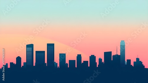 City Skyline Sunset Silhouette