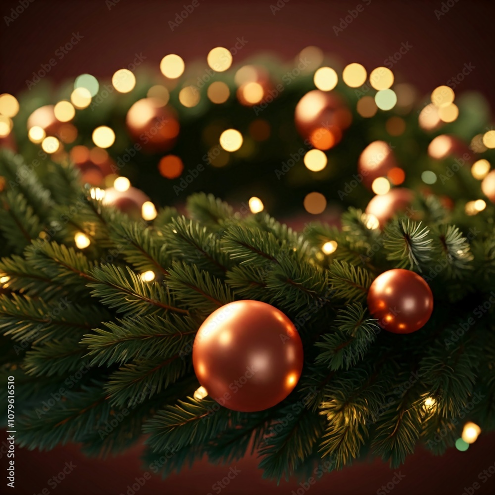 A 3D holiday wreath with twinkling lights A 3D holiday wreath with twinkling lights