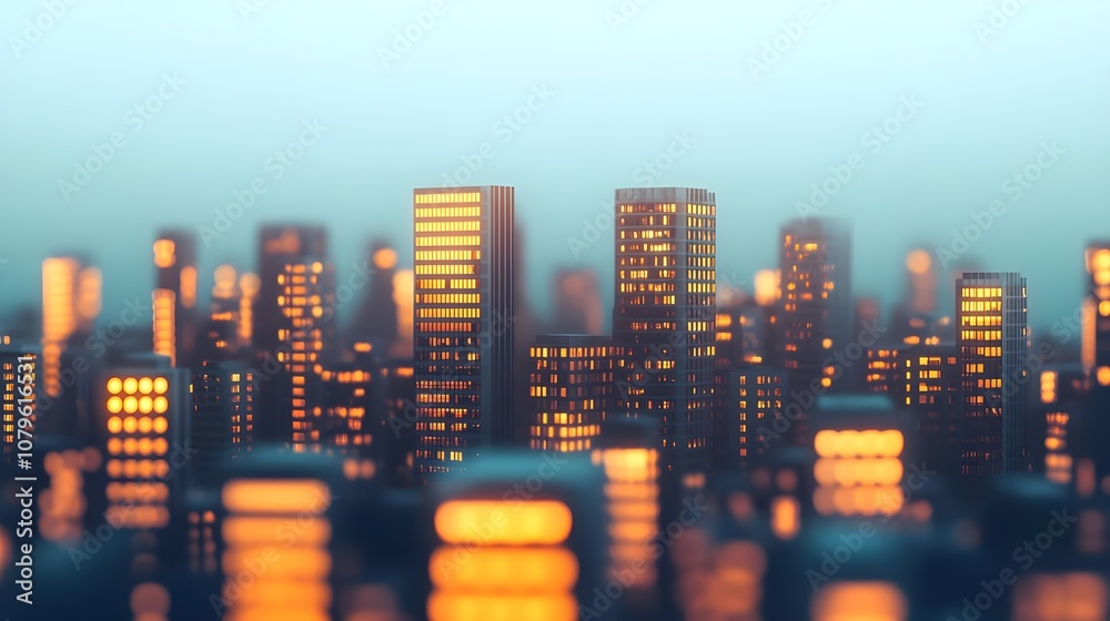 Obraz premium Cityscape Night Lights