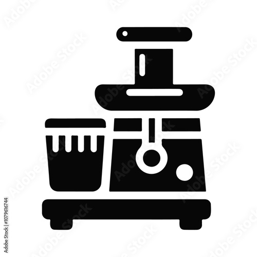 Juicer machine silhouette bold style vector icon design isolated on white