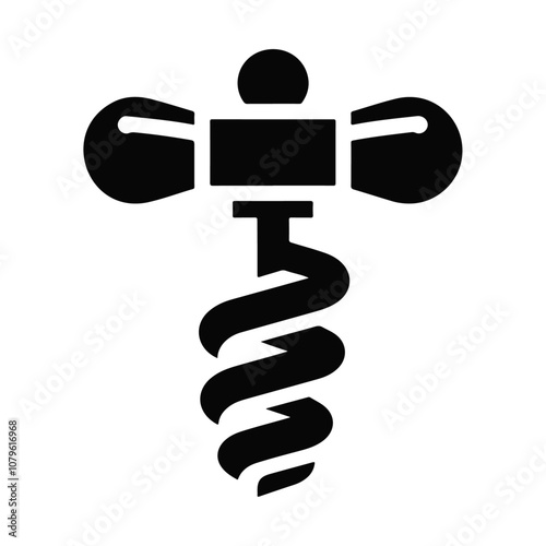 Black silhouette corkscrew vector icon design