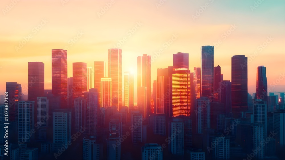 Cityscape Sunset Glow Cityscape Sunset Glow