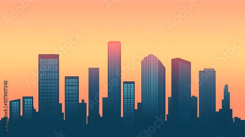 Cityscape Sunset Silhouette