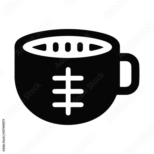 Silhouette bold vector icon design of a measuring cup with lines