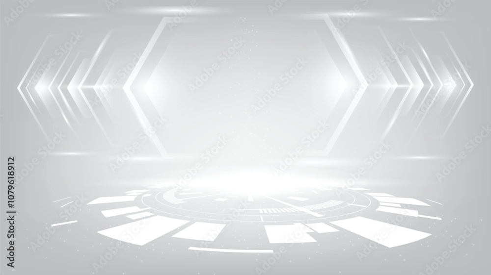 Abstract technology white gray background Hi-tech communication concept, technology, digital business, innovation, science fiction scene vector illustration with copy-space. Abstract technology white gray background Hi-tech communication concept, technology, digital business, innovation, science fiction scene vector illustration with copy-space.