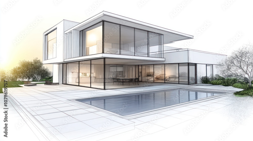Modern House Sketch Modern House Sketch