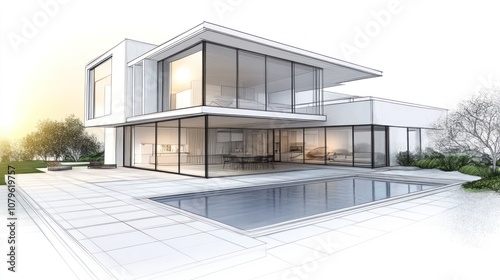 Fototapeta Naklejka Na Ścianę i Meble -  Modern House Sketch