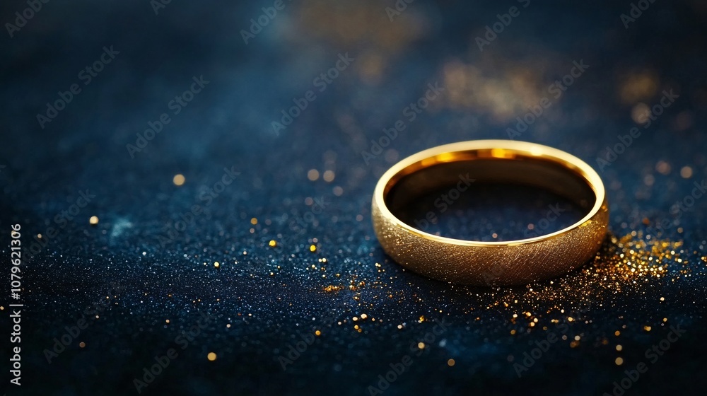 Mystical golden ring with sparkling dust on dark background, magical abstract glow. Mystical golden ring with sparkling dust on dark background, magical abstract glow.