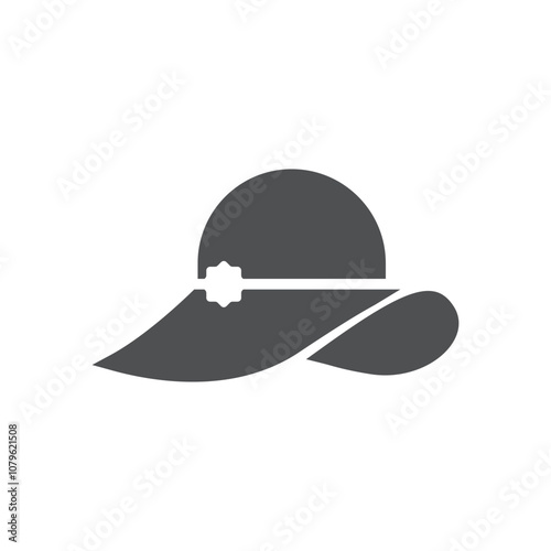 Woman hat icon logo design template isolated illustration