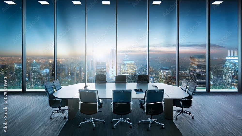 Fototapeta premium Professional virtual meeting room with modern design and technology for business collaboration 