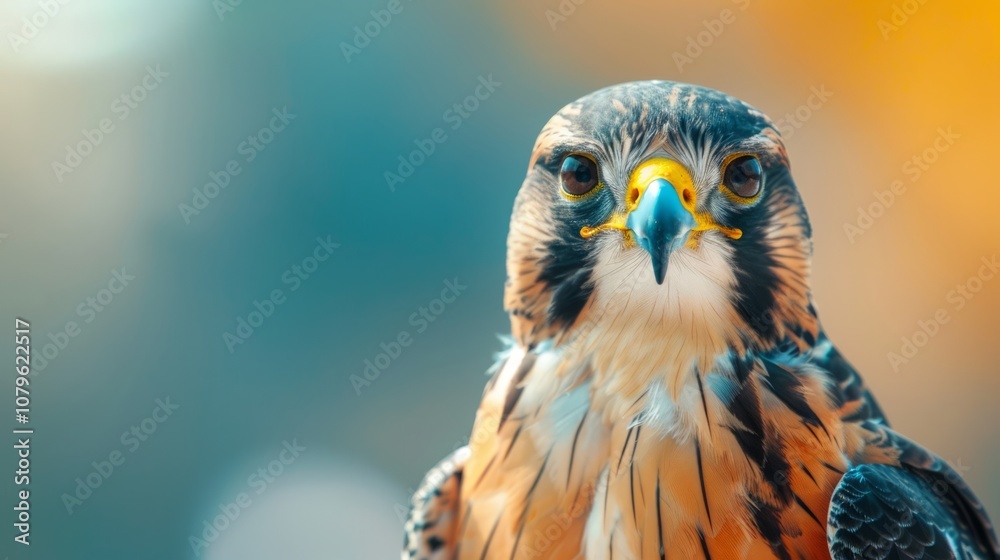Obraz premium Close-Up of a Cute Bird of Prey with Stunning Feathers