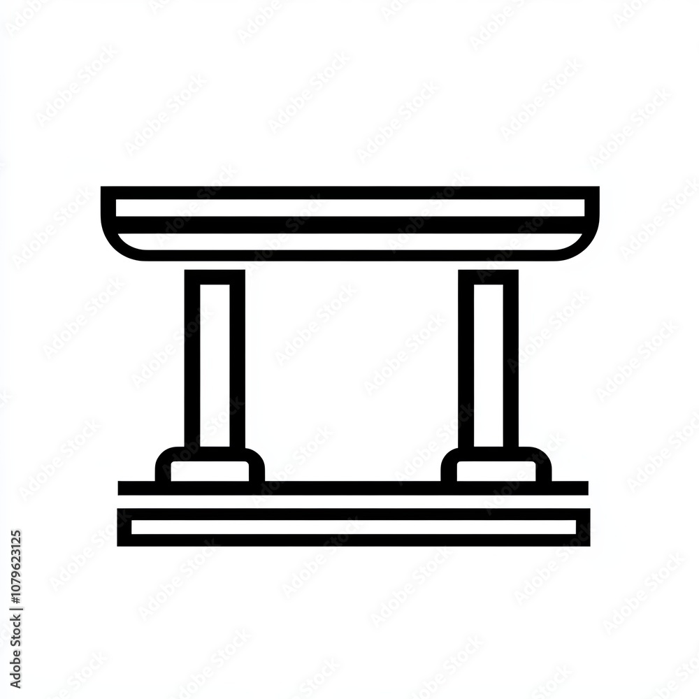 This simple line icon depicts a podium, symbolizing a platform for speakers in various settings such as conferences, presentations, or awards ceremonies This simple line icon depicts a podium, symbolizing a platform for speakers in various settings such as conferences, presentations, or awards ceremonies