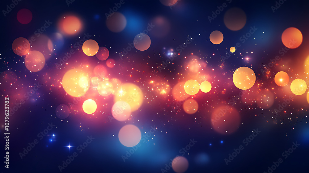 Abstract background featuring bokeh yellow lights with sparkling circles Abstract background featuring bokeh yellow lights with sparkling circles