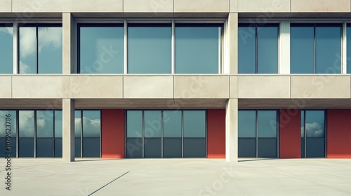 Vacant ground and contemporary office building facades