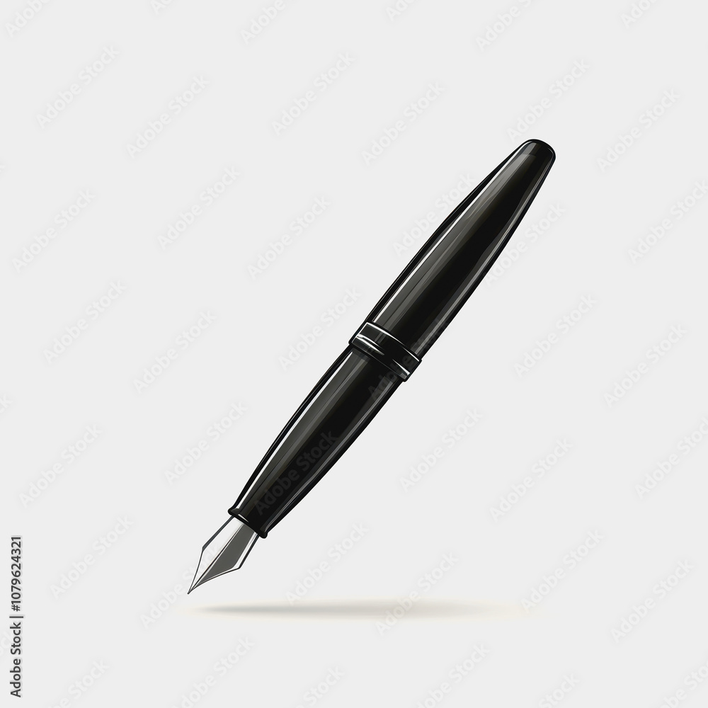 Elegant Black Fountain Pen Floating in Mid-Air, Symbolizing Creativity, Writing, and Inspiration for Professional and Artistic Use in Office or Study Environment Elegant Black Fountain Pen Floating in Mid-Air, Symbolizing Creativity, Writing, and Inspiration for Professional and Artistic Use in Office or Study Environment