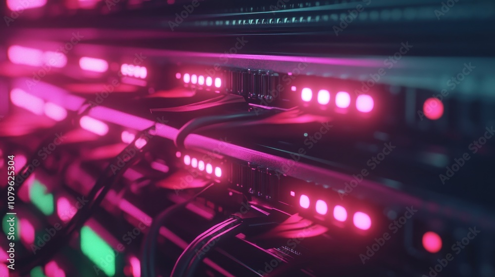 Server Racks with Neon Lights Server Racks with Neon Lights