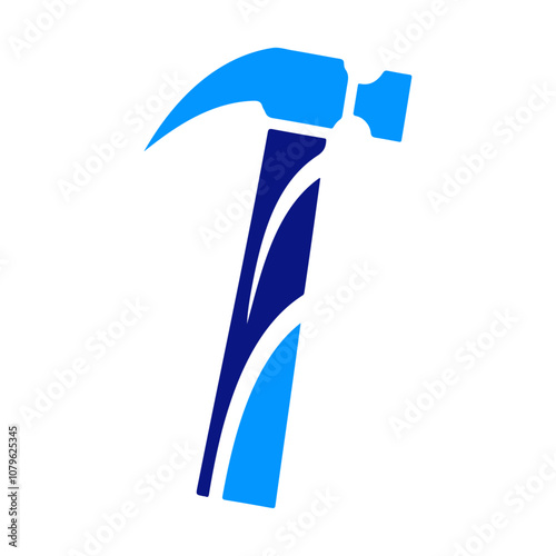 Sharp curved blade weapon like hammer vector icon design photo