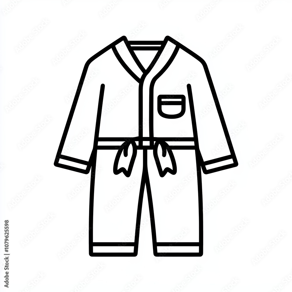This design features a minimalist line drawing of a sleepwear outfit, emphasizing a cozy aesthetic suitable for nightwear or lounging at home This design features a minimalist line drawing of a sleepwear outfit, emphasizing a cozy aesthetic suitable for nightwear or lounging at home