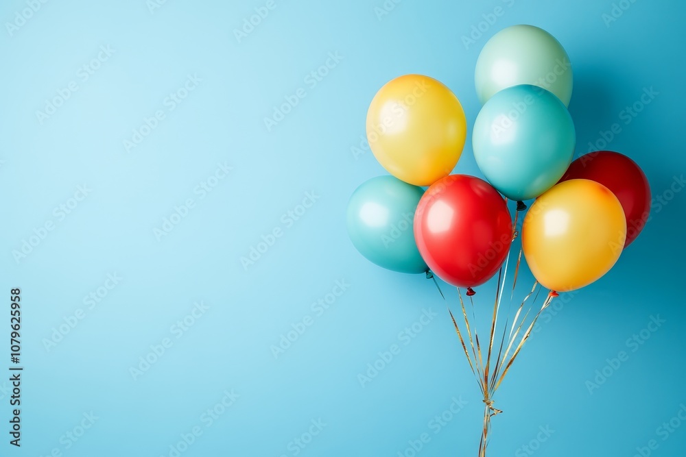 Colorful Balloons Against a Blue Background. Colorful Balloons Against a Blue Background.