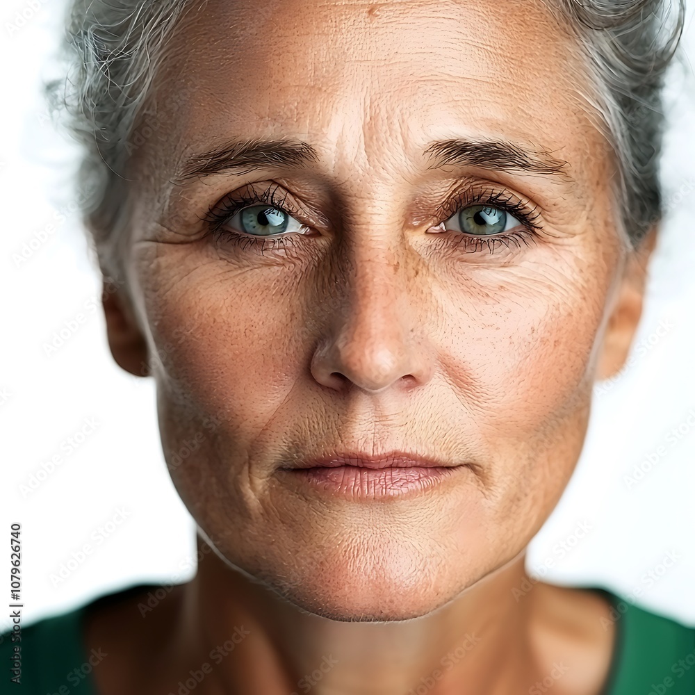 Fototapeta premium Portrait of a Mature Woman with Expressive Eyes