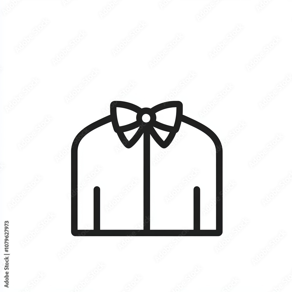 This design features a minimalist tuxedo icon in black and white, set against a clean white background, ideal for representing formal wear This design features a minimalist tuxedo icon in black and white, set against a clean white background, ideal for representing formal wear