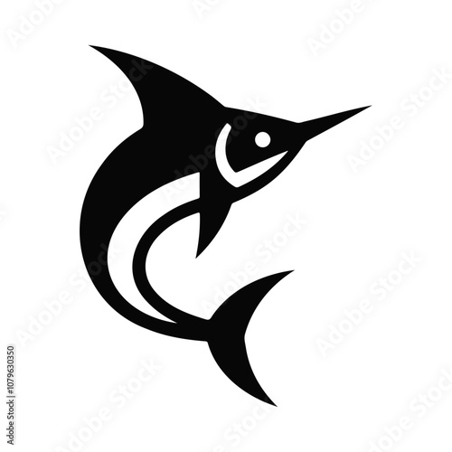 Aquatic underwater swordfish vector icon design