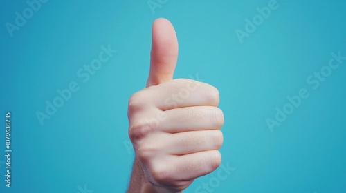 Hand Signal Emotional Communication concept. Positive Feedback: Thumbs-Up Hand Gesture Expressing Approval and Positivity