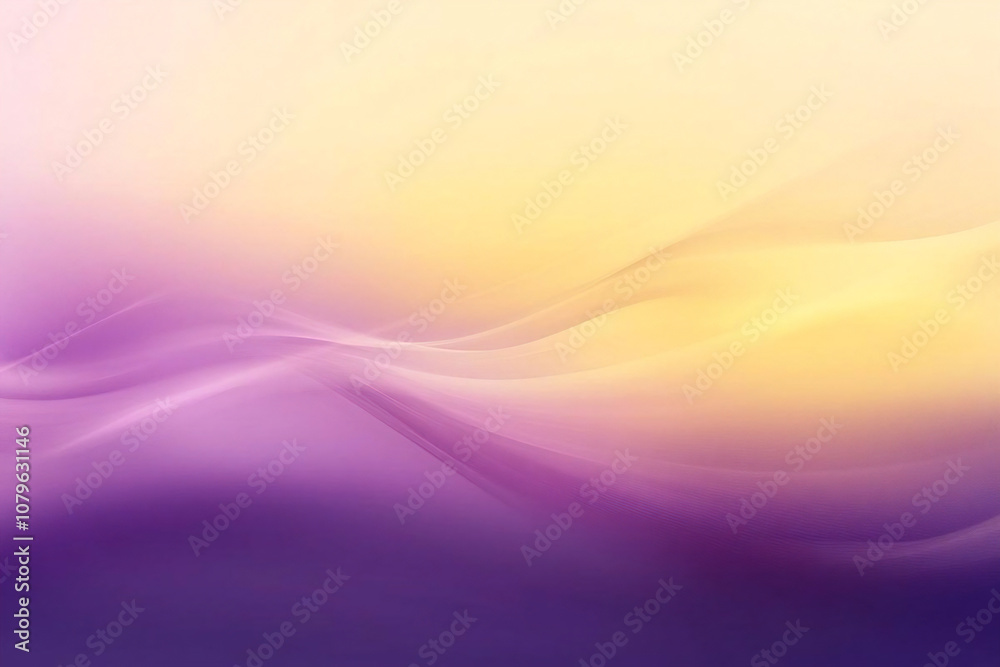Obraz premium 紫と黄金の幻想的な光の波