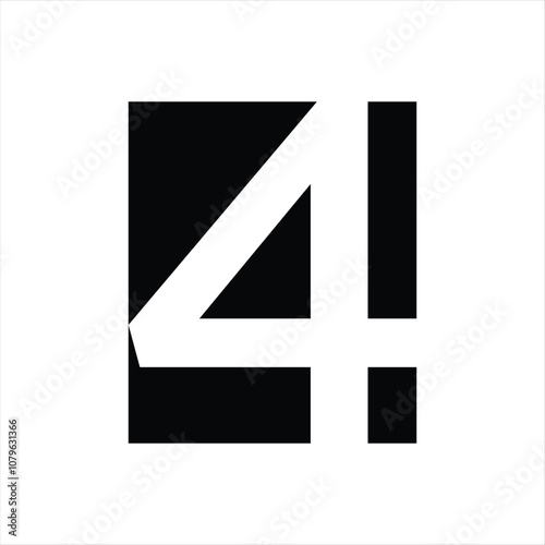 Free Download number 4 minimal logo icon design template - GFXLoad