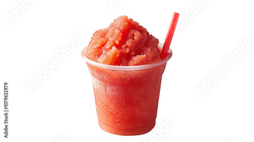 Watermelon slush on white transparent background
