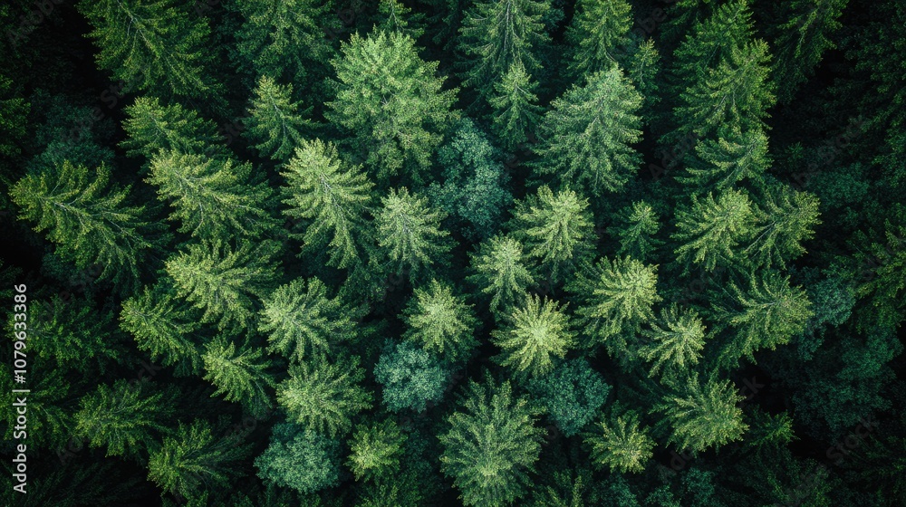 Vertical image of a lush green pine forest during the summer season Vertical image of a lush green pine forest during the summer season