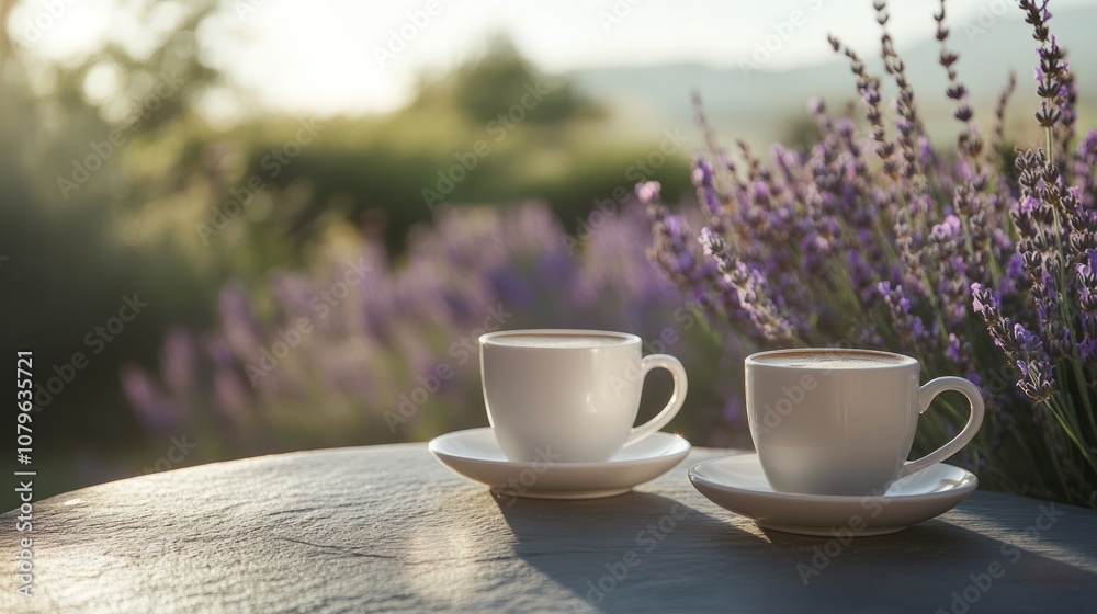 Coffee Break in a Lavender Field