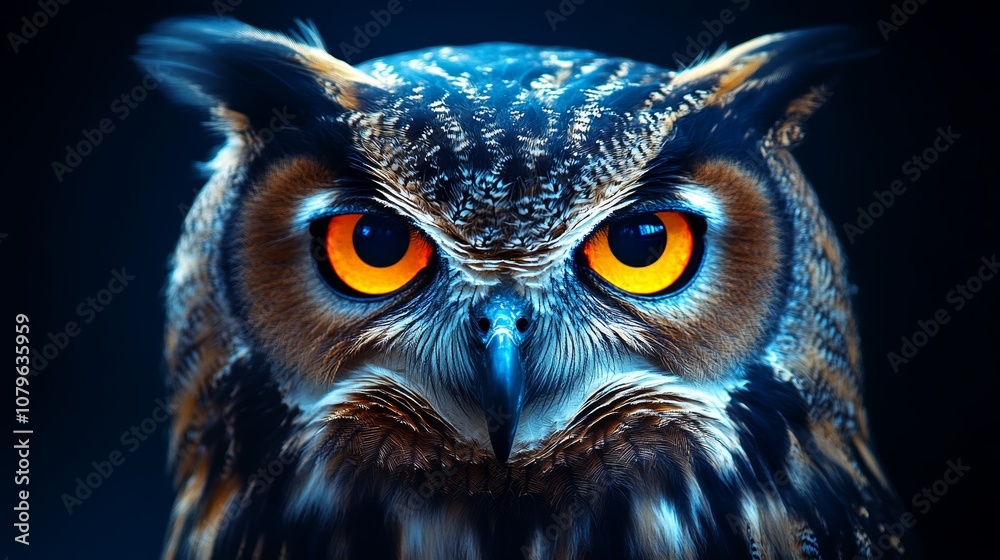 Majestic Owl Portrait Night Bird Wildlife Nature Feathers Eyes Closeup Majestic Owl Portrait Night Bird Wildlife Nature Feathers Eyes Closeup