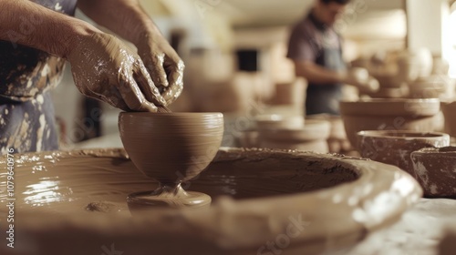 Potter's Hands Shaping Clay