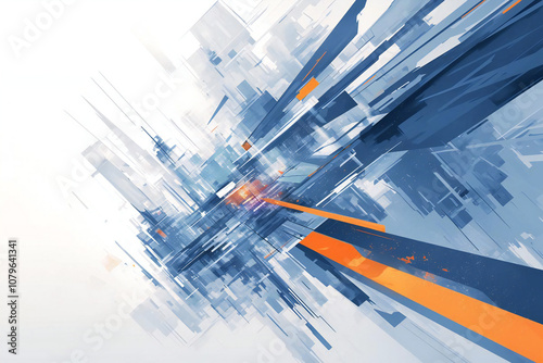Futuristic Orange and Gray Abstract Geometric Background