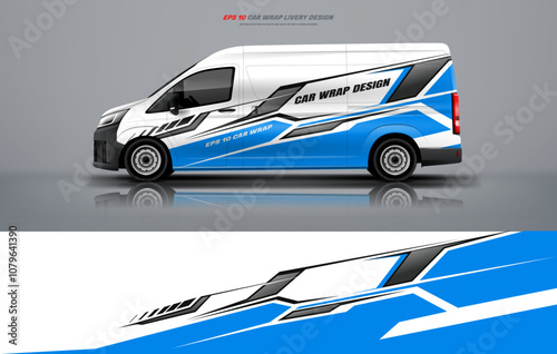 Universal Racing Car wrap livery design for van and other types of cars with white background