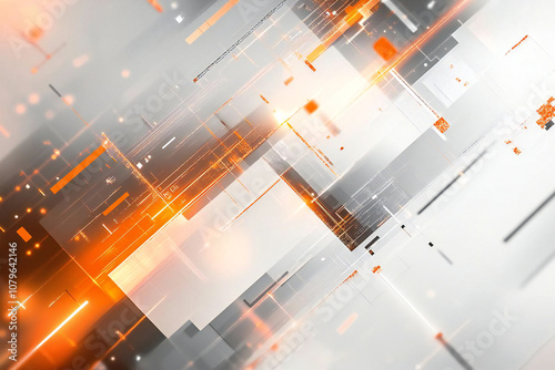 Futuristic Orange and Gray Abstract Geometric Background