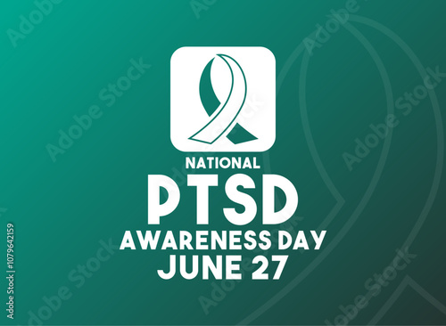 National PTSD Awareness Day. June 27. Gradient background. Poster, banner, card, background.