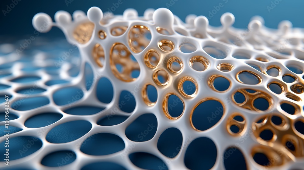 Abstract Gold White 3D Render Luxury Fluid Network Design Abstract Gold White 3D Render Luxury Fluid Network Design