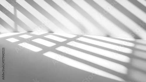 Sleek Modern Mockup Scene with Dramatic Shadow Play on White Background