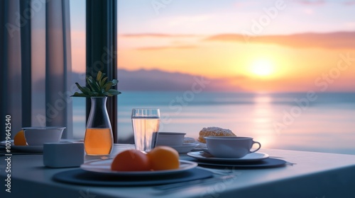 Breakfast by the Ocean at Sunrise