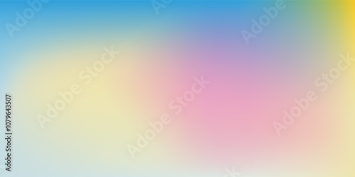 Abstract clear blue sky. Pastel rainbow. Light blue, pink and yellow color vector banner. Pastel gradient sky pattern. Blurred light fuzz colorful gradient background. Vector soft horizontal backdrop