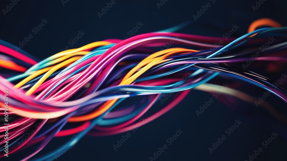 Abstract Swirling Colorful Cables Abstract Swirling Colorful Cables