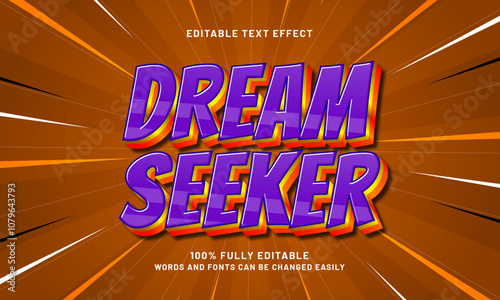dream seeker editable text effects with a nice and kids theme